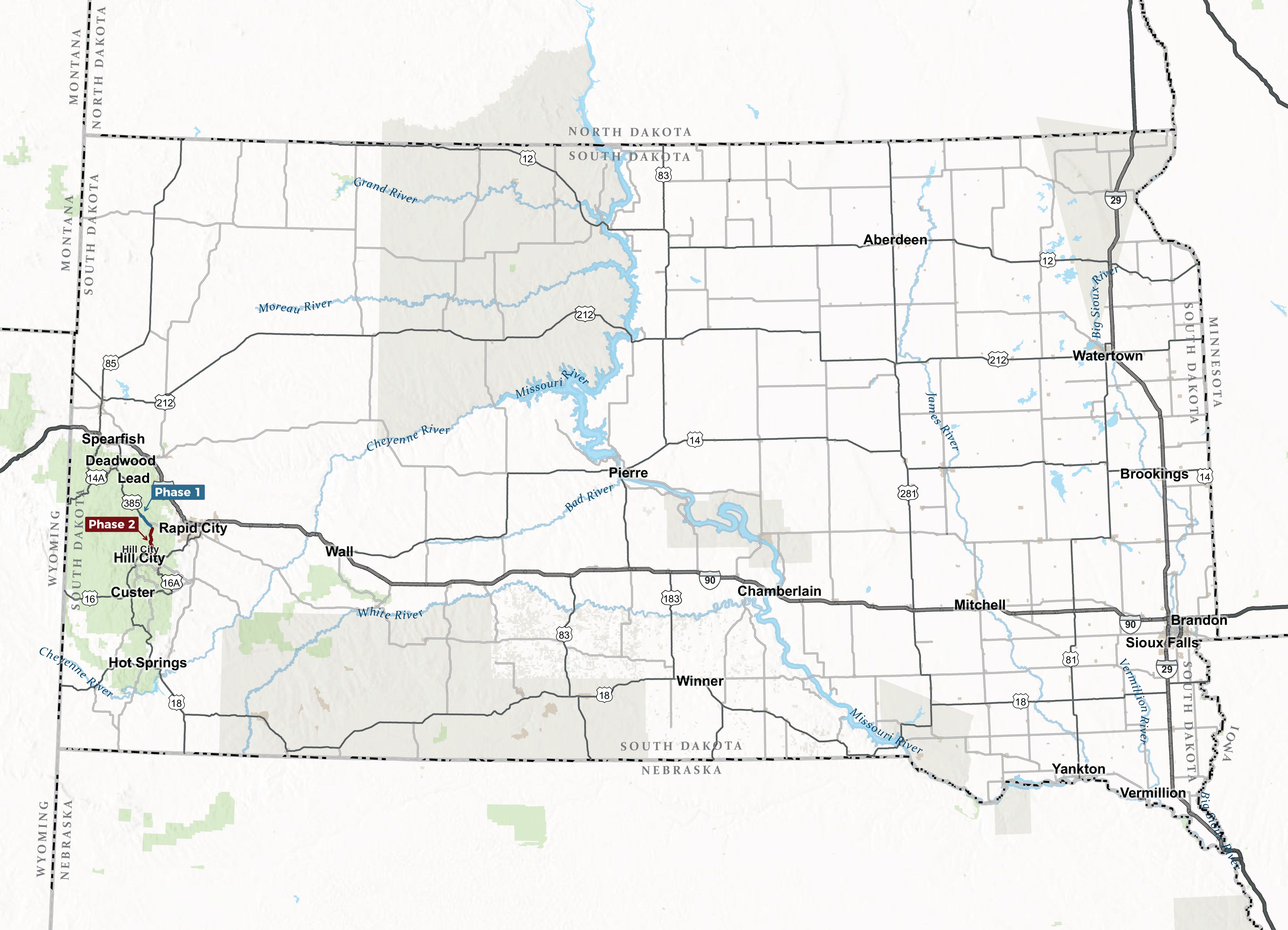 Inset Map on South Dakota