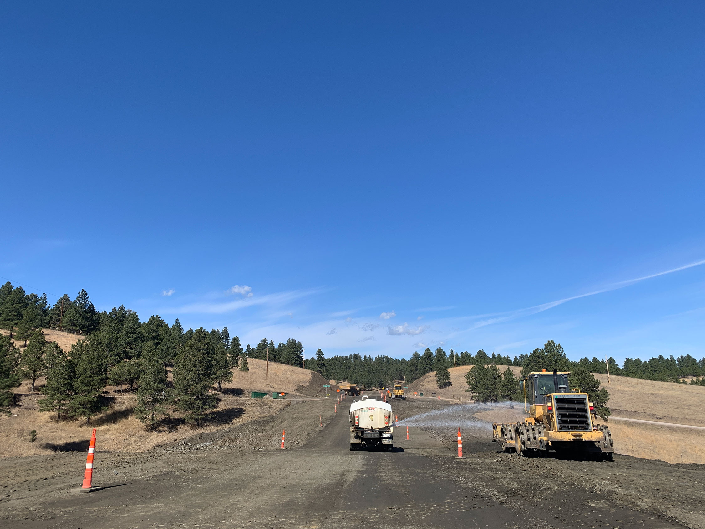 Roadway being paved